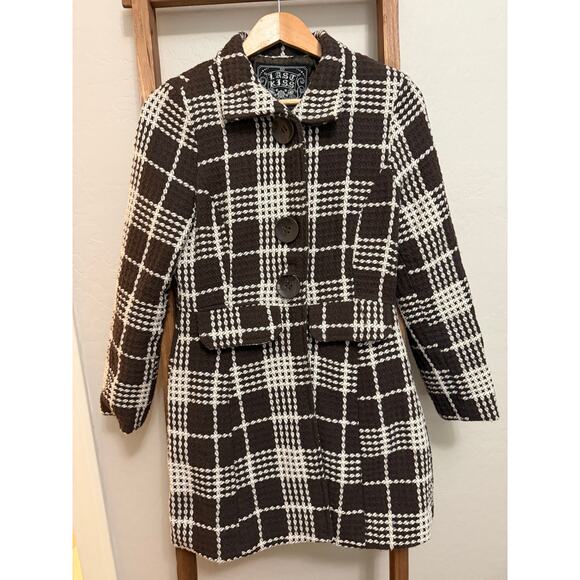 last kiss Jackets & Blazers - Last Kiss- Brown and Cream Plaid Coat- Medium
